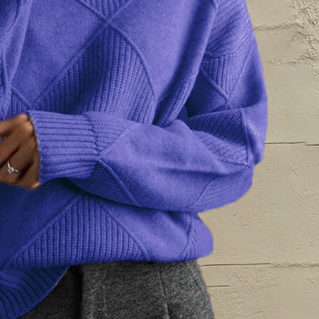 Geometric Turtleneck Long Sleeve Sweater — product image 20