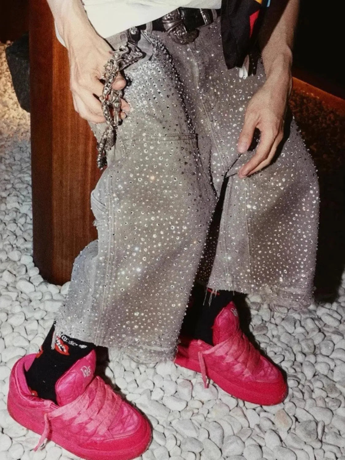 Men's Rhinestone Shorts with Pockets — product image 3