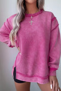 Mineral wash exposed seam sweatshirt