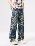 Men's Checkered Wide Leg Jeans — product image 2