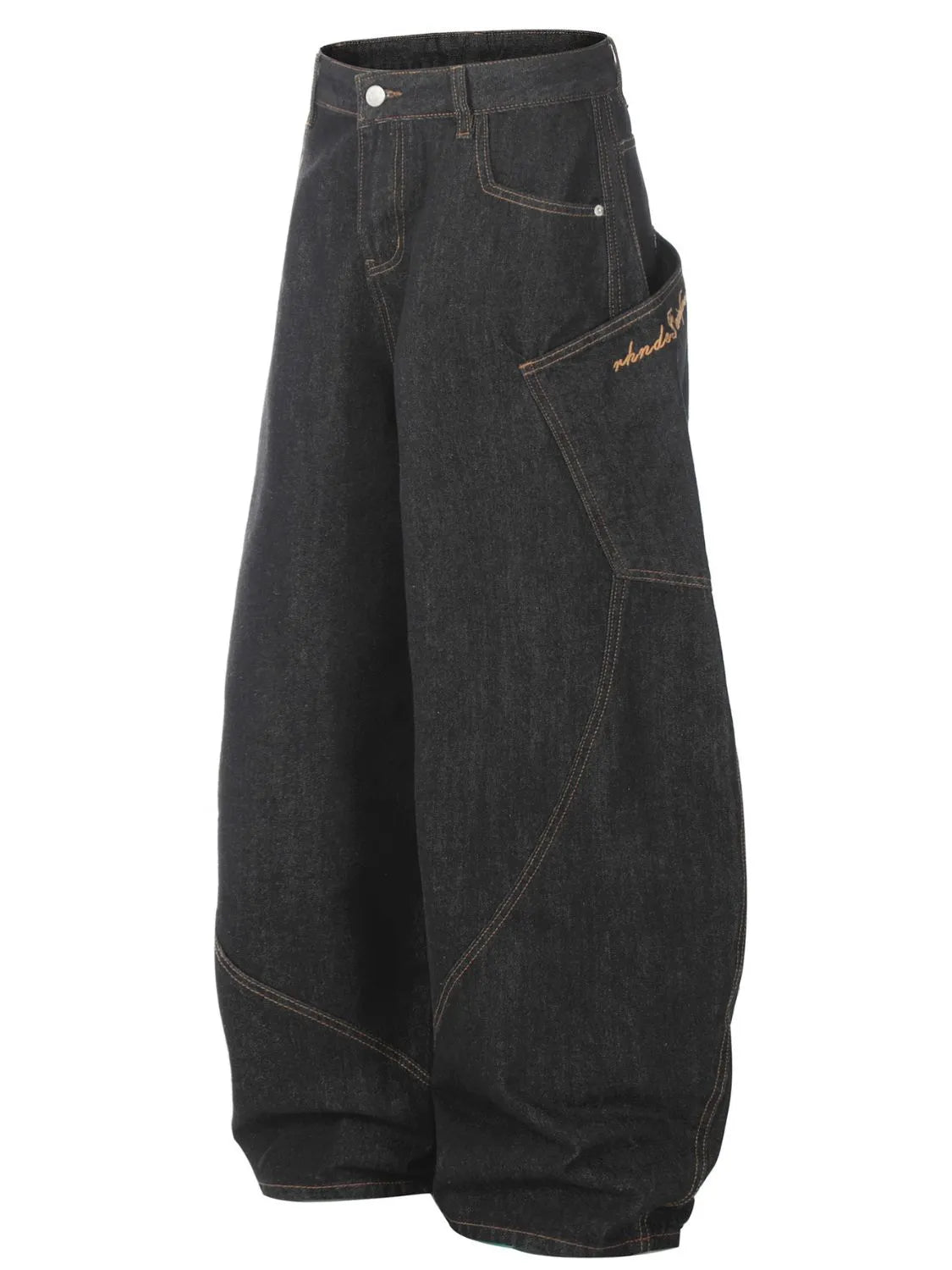 Men's Wide Leg Jeans — Cotton Blend, Pocketed — product image 2