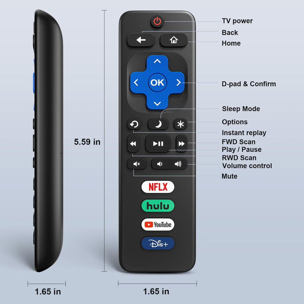 Replacement TV Remote Control — Roku, TCL, Onn, Samsung & LG — product image 18