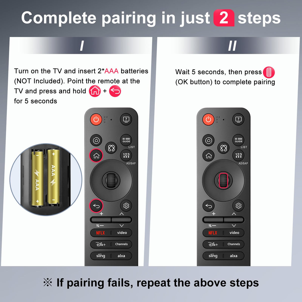 Replacement TV Remote Control — Roku, TCL, Onn, Samsung & LG — product image 79