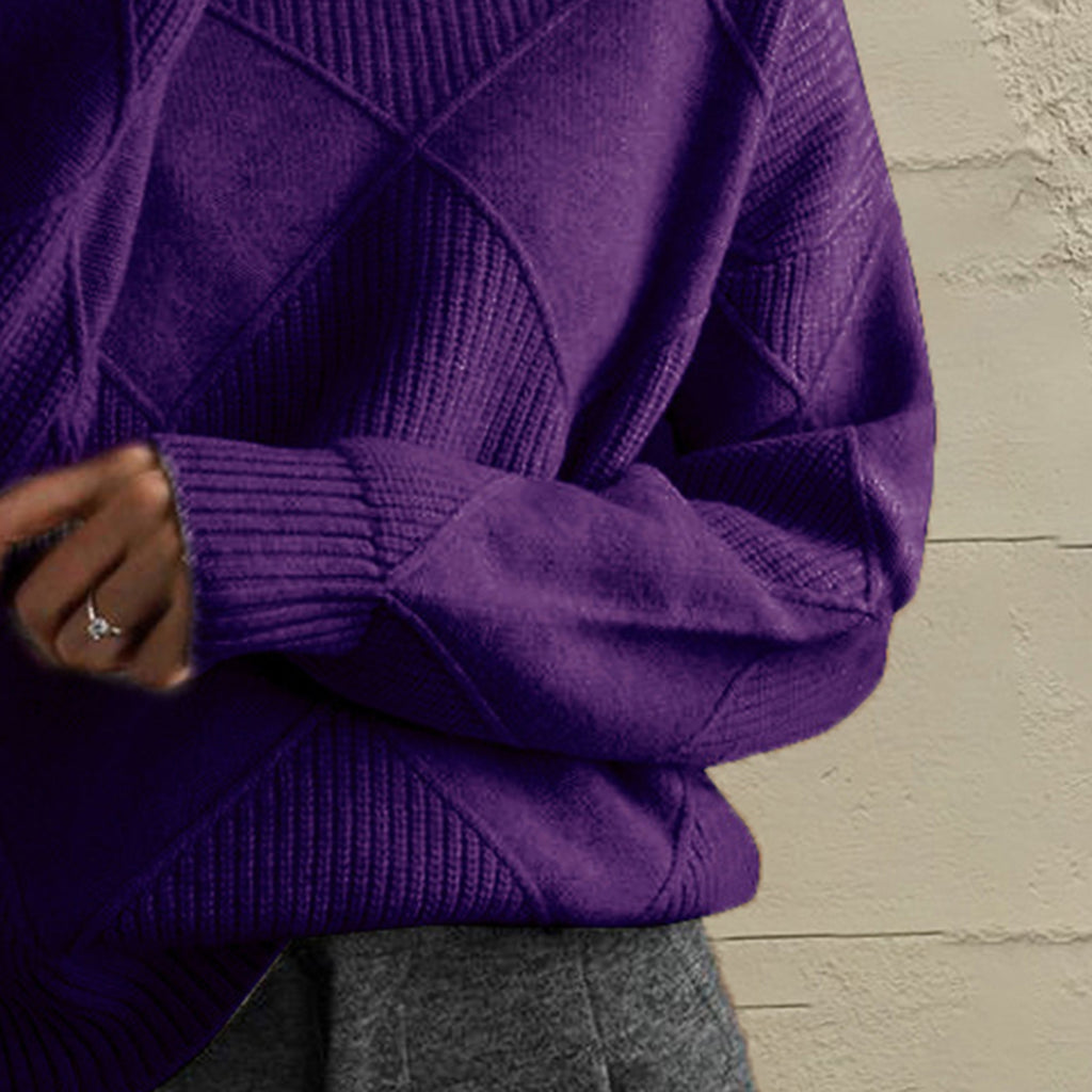 Geometric Turtleneck Long Sleeve Sweater — product image 23