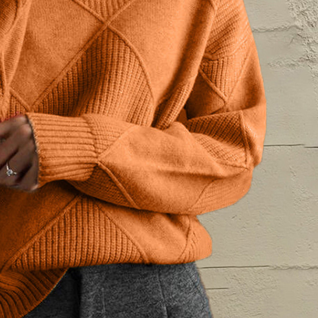 Geometric Turtleneck Long Sleeve Sweater — product image 14