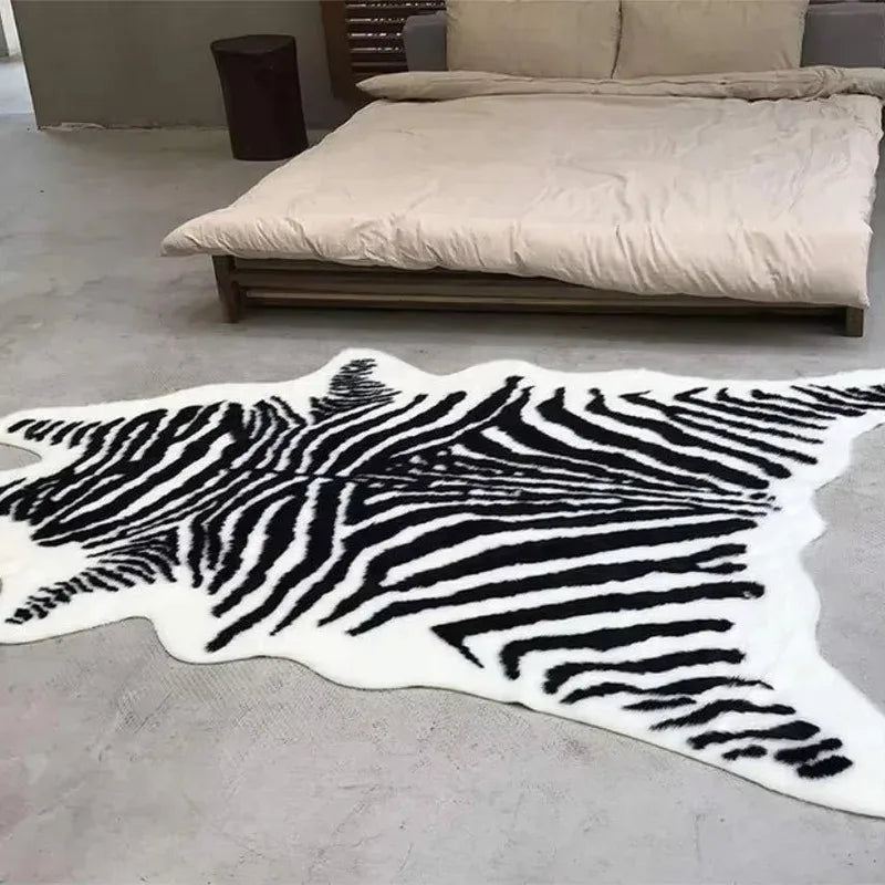 VIKAMA Faux Animal Print Rug, Soft Bedside Rug For Bedroom & Living Room, Machine Washable Non-Slip Home — product image 2
