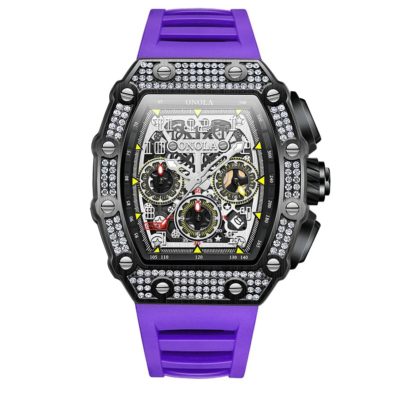 ONOLA Diamond-Set Automatic Watch — Waterproof, Silicone Strap — product image 10