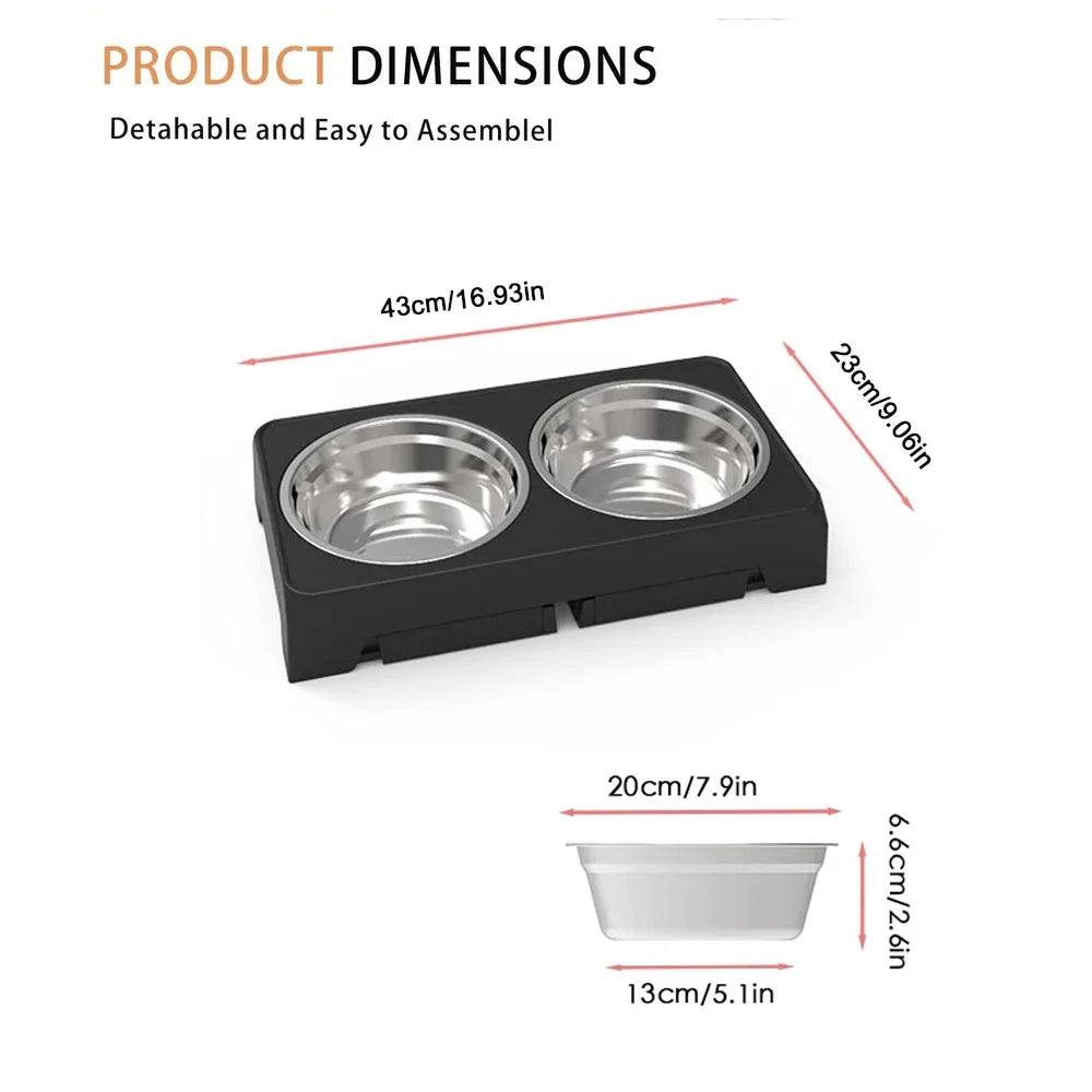 Elevated Dog Bowl Stand — Adjustable Height, Twin Steel Bowls — product image 5