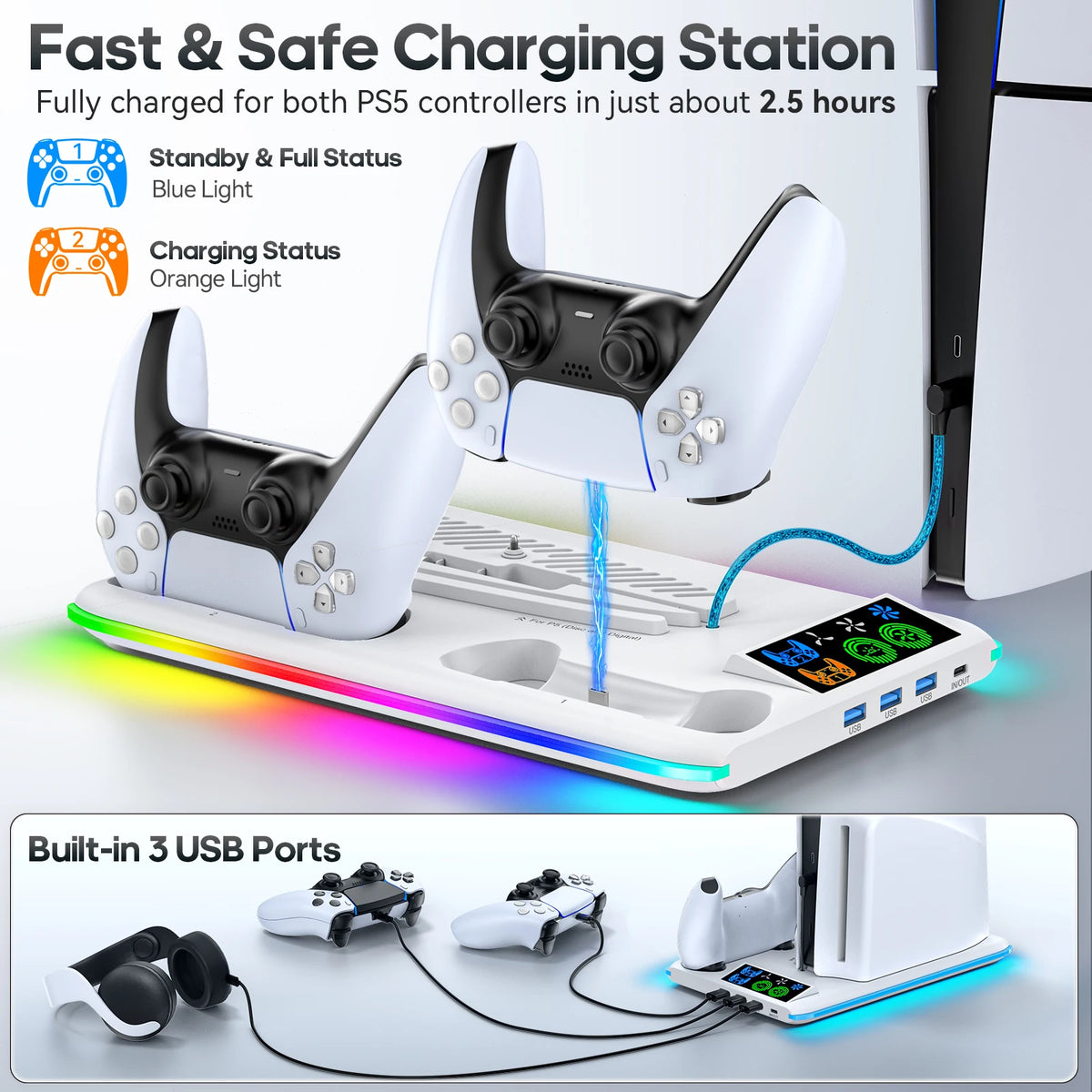 PS5 Stand with Cooling Fan — RGB Base for Slim & Pro — product image 5