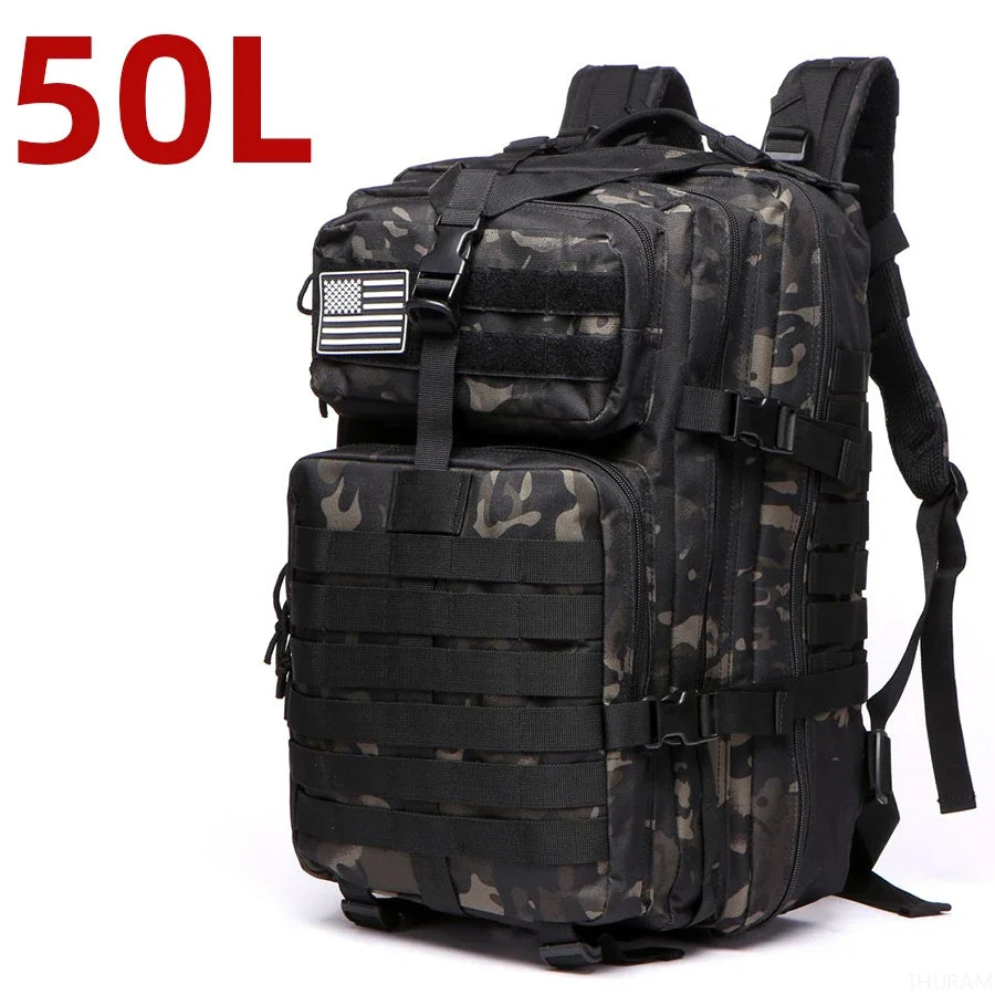 50L Tactical Backpack — Waterproof Nylon, Hiking & Camping — product image 19