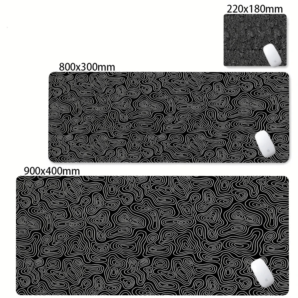 Black and White Strata Desk Mat — Large Non-Slip Mouse Pad — product image 11