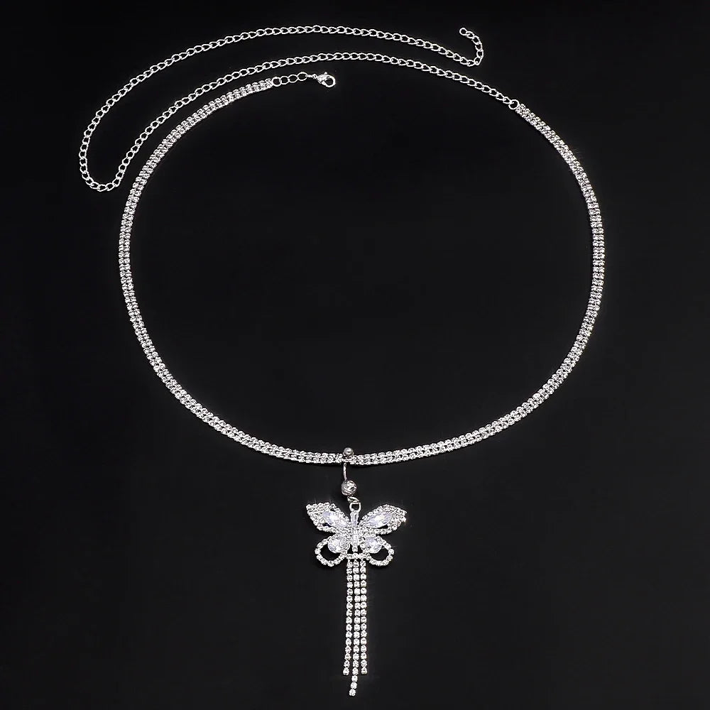 Rhinestone Butterfly Tassel Waist Chain — product image 2