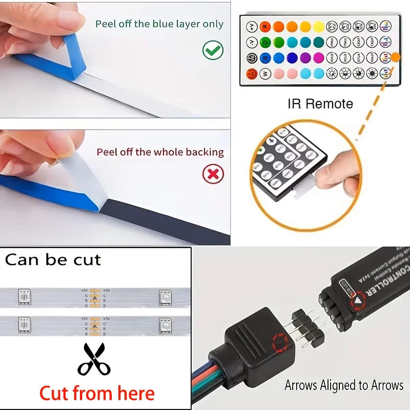 RGB LED Strip Lights — App & Music Sync with Remote, 10 m to 40 m — product image 5