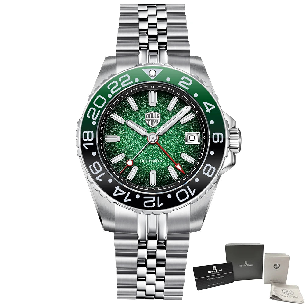 GMT Automatic Mechanical Watch — AR Coated Mirror, Luminous Dial, NH34 — product image 7