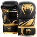 Semi-finger MMA training gloves in black and gold