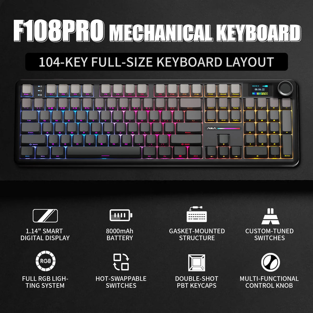 Full-size RGB mechanical gaming keyboard