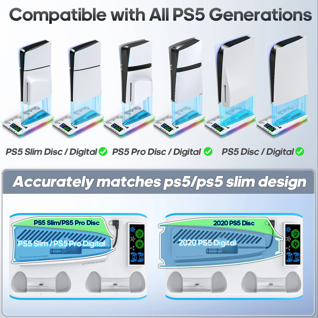 PS5 Stand with Cooling Fan — RGB Base for Slim & Pro — product image 3