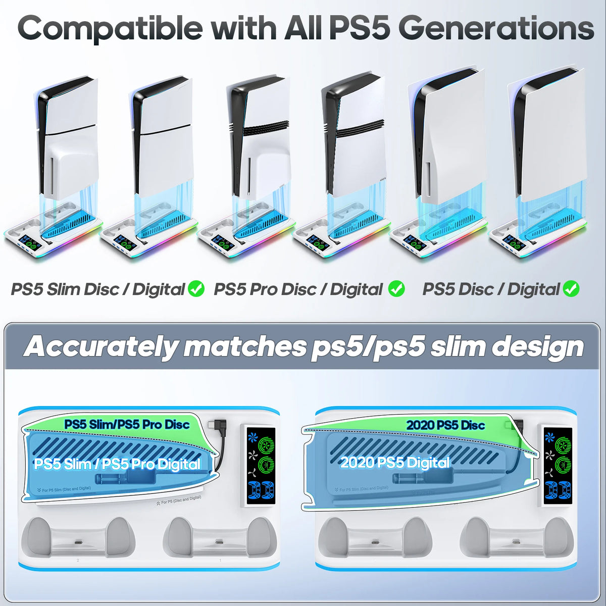 PS5 Stand with Cooling Fan — RGB Base for Slim & Pro — product image 3