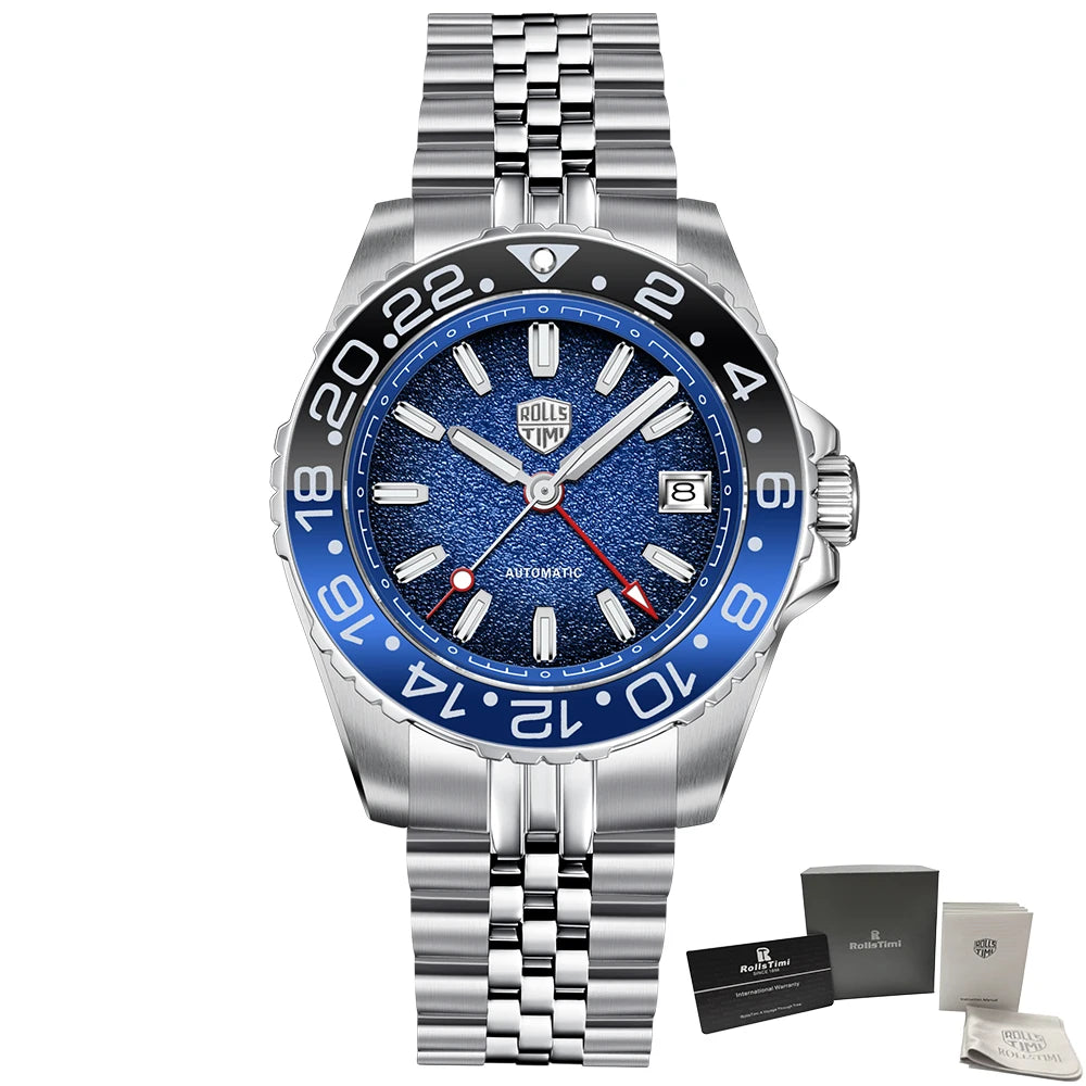 GMT Automatic Mechanical Watch — AR Coated Mirror, Luminous Dial, NH34 — product image 8