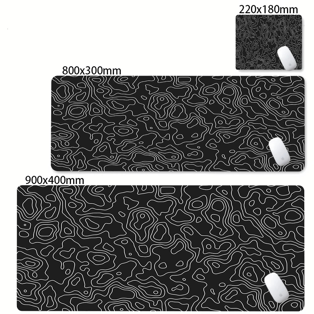 Black and White Strata Desk Mat — Large Non-Slip Mouse Pad — product image 19