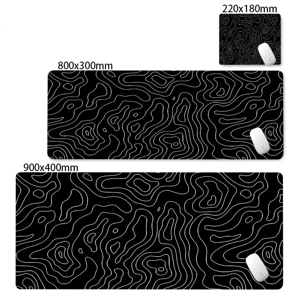 Black and White Strata Desk Mat — Large Non-Slip Mouse Pad — product image 15
