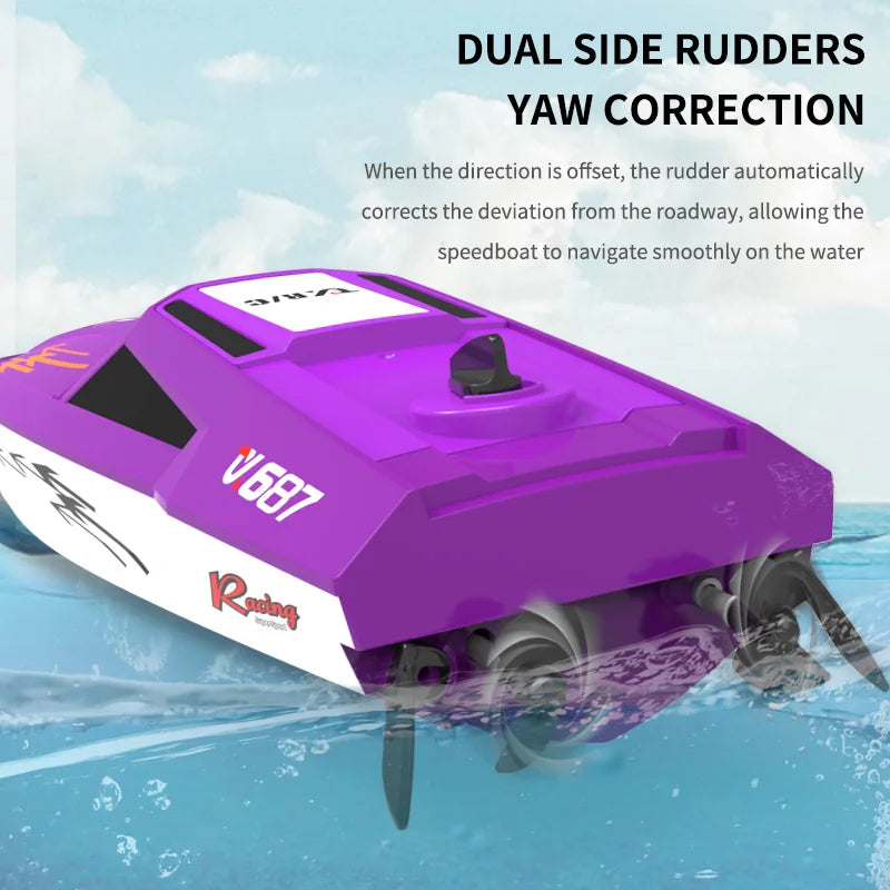 TX688 High-Speed RC  Speedboat 130 Brushed Motor Low Water Level Sensor Maximum Speed 8km/h Remote — product image 5