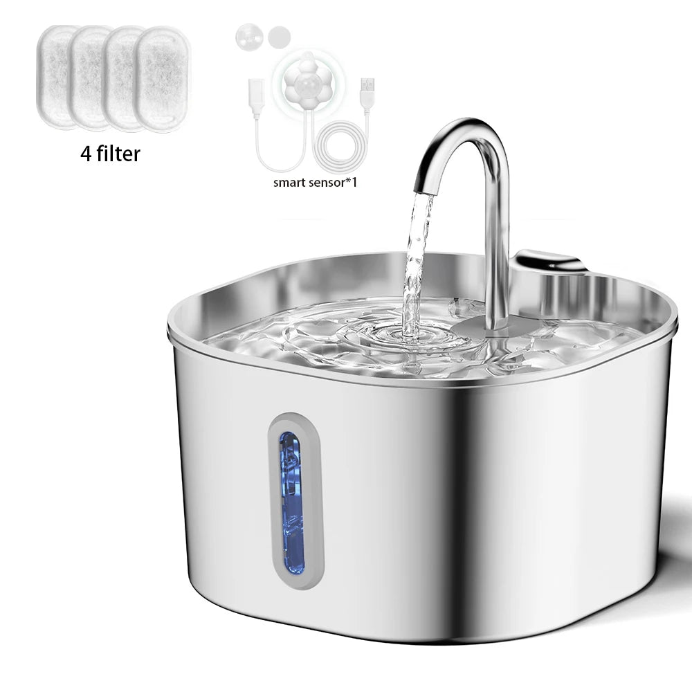 Stainless Steel Pet Water Fountain — 2.2 L, Filtered, Ultra Quiet — product image 7
