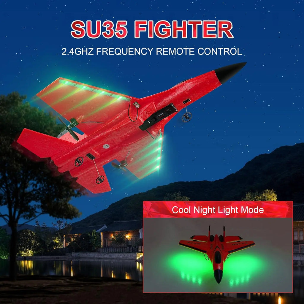 Remote Control Airplane SU35 RC Plane Foam Aircraft with LED Light 2.4G Radio Control EPP Fighter Glider — product image 4