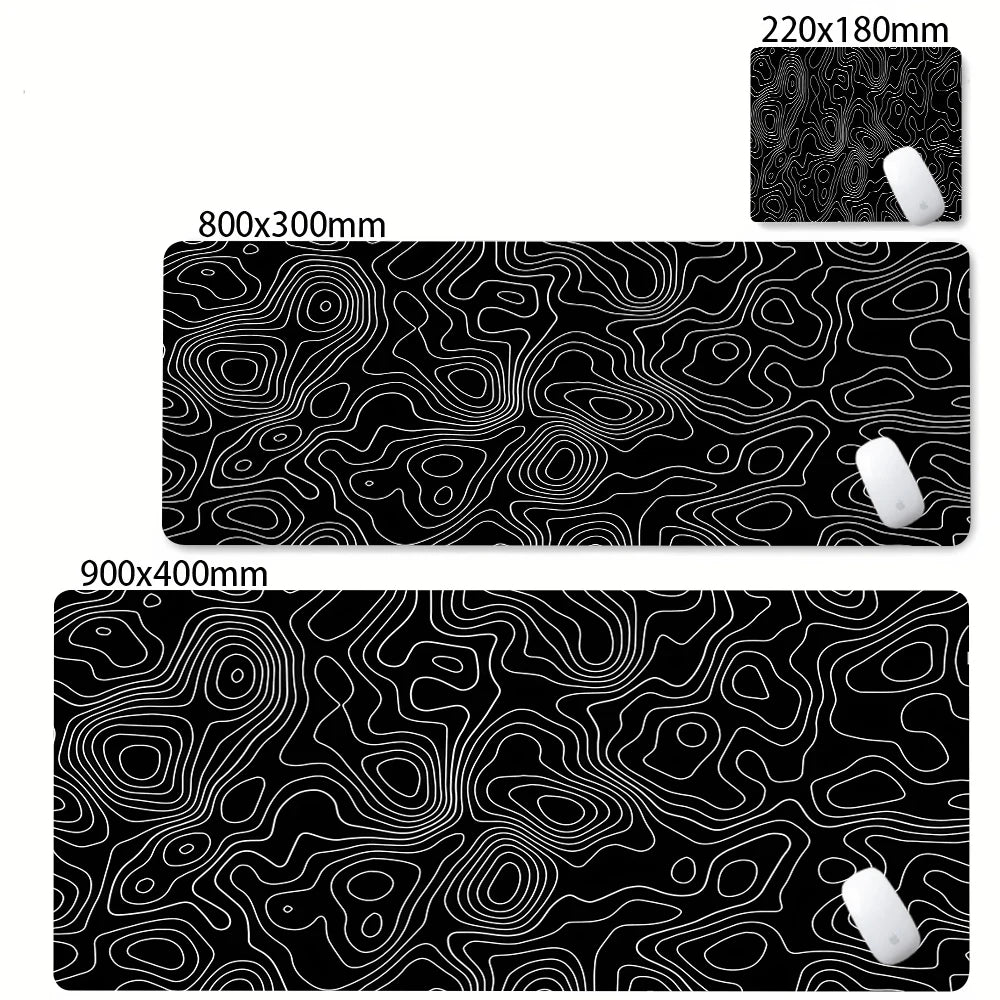 Black and White Strata Desk Mat — Large Non-Slip Mouse Pad — product image 13