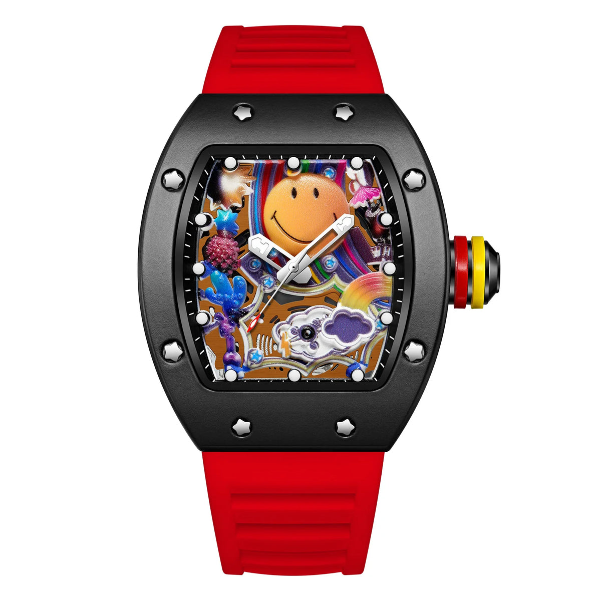 KIMSDUN Barrel-Case Quartz Watch — Hollow Dial, Silicone Strap — product image 7
