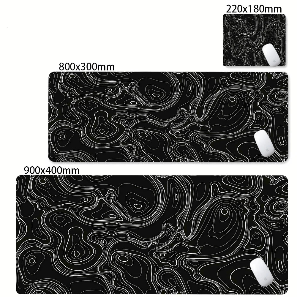Black and White Strata Desk Mat — Large Non-Slip Mouse Pad — product image 16
