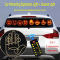 Remote controlled LED gesture sign for a car rear window