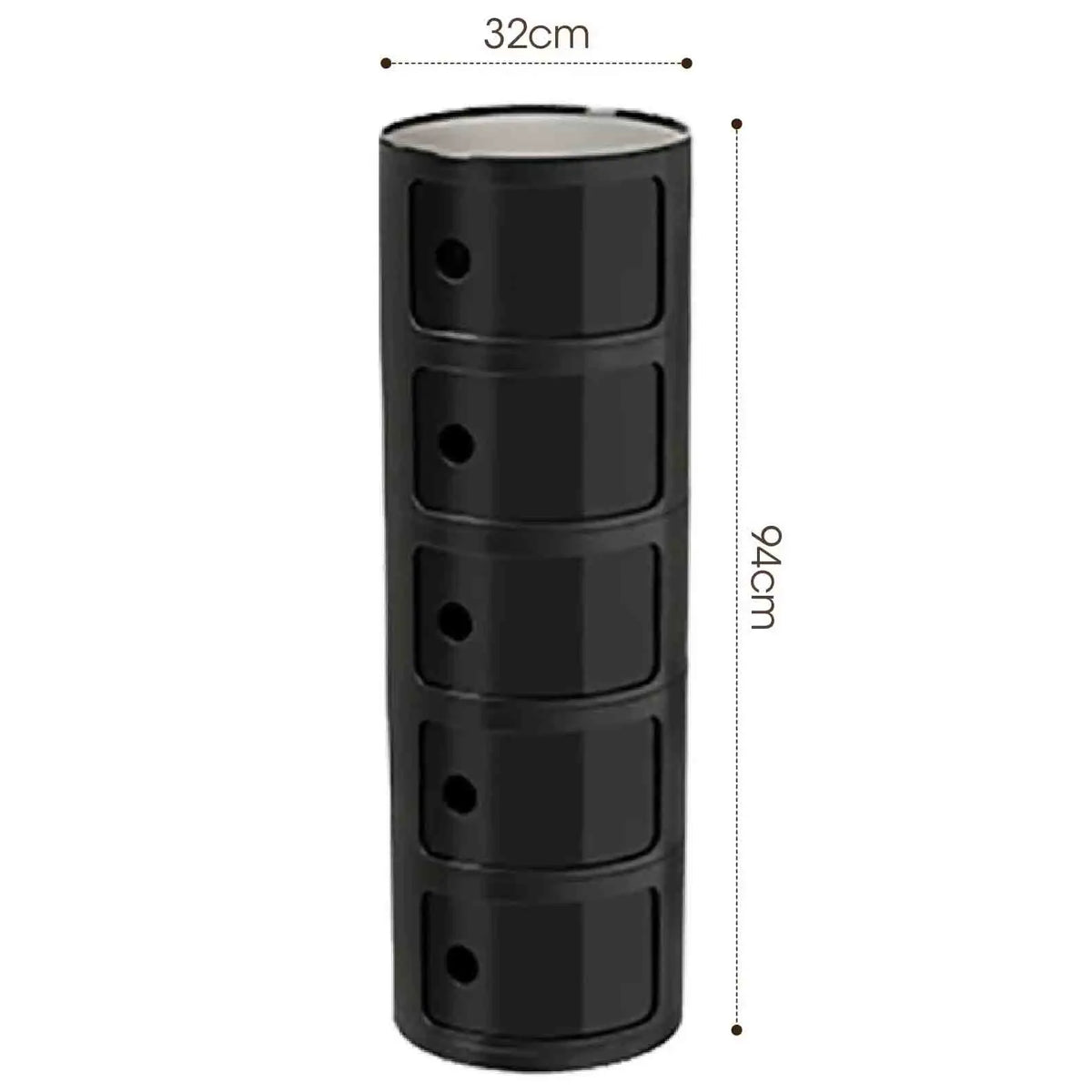 Plastic Nightstand — 5-Drawer Bedside Storage Table — product image 7