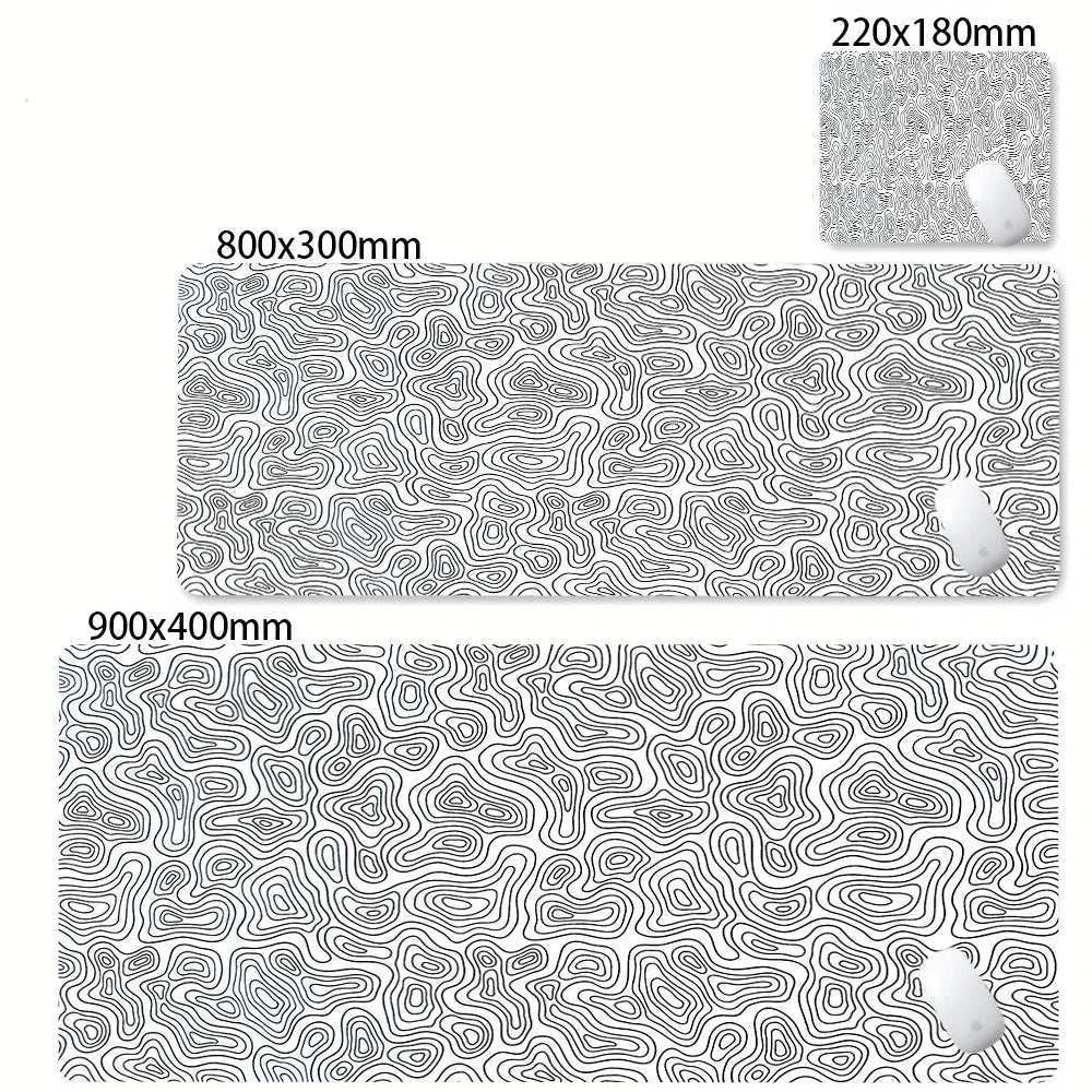 Black and White Strata Desk Mat — Large Non-Slip Mouse Pad — product image 21