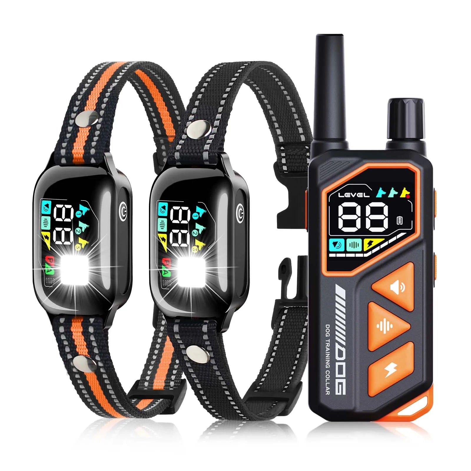 Waterproof remote dog training collar with handset