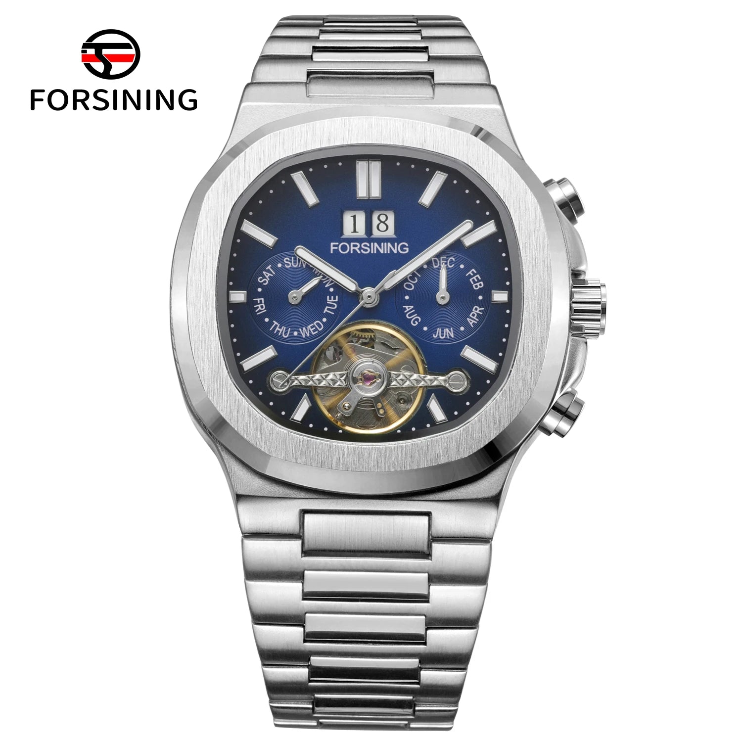 Forsining Military Automatic Watch — Skeleton Dial, Day & Date — product image 8