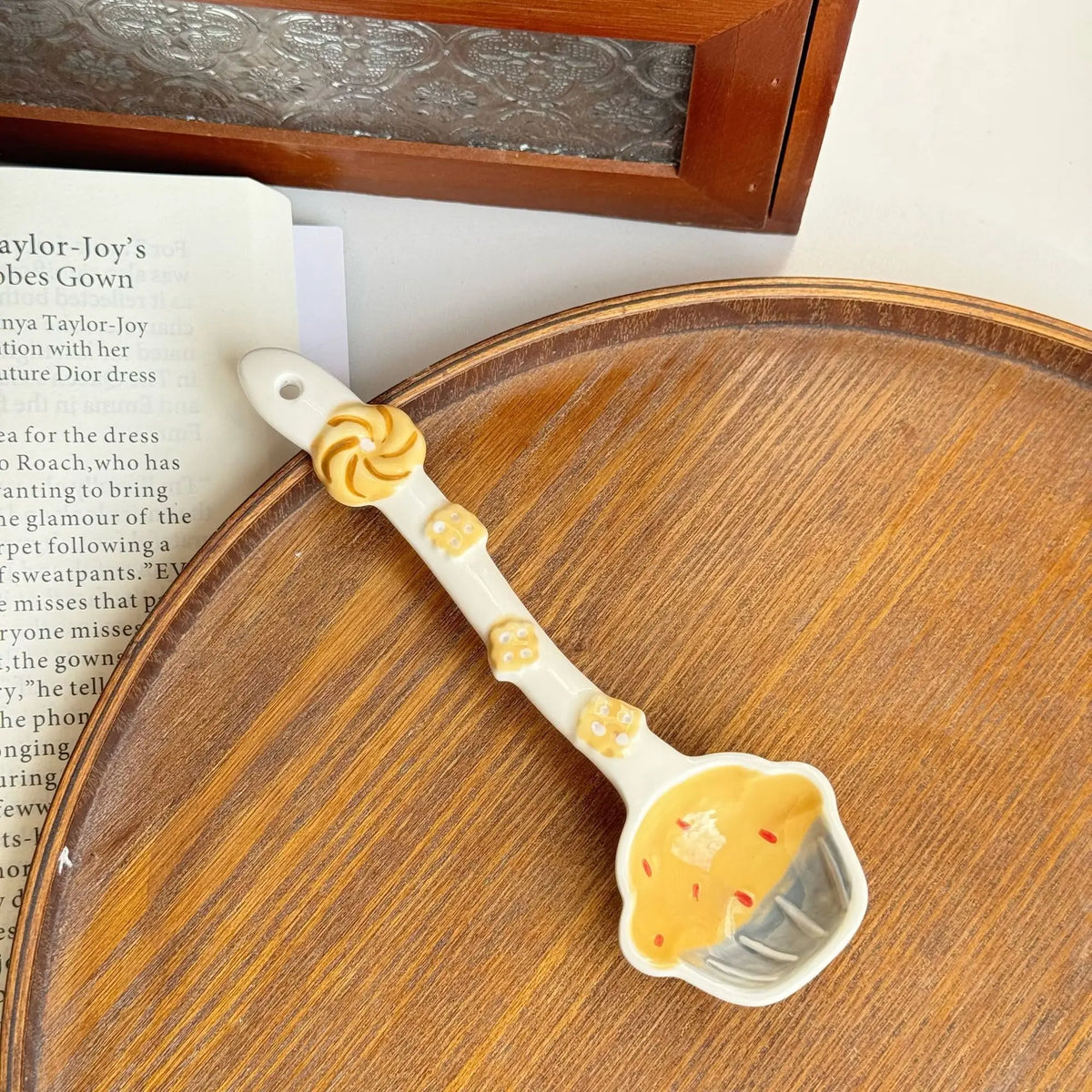 Ceramic Long-Handled Spoon — Bread & Biscuit Design — product image 16