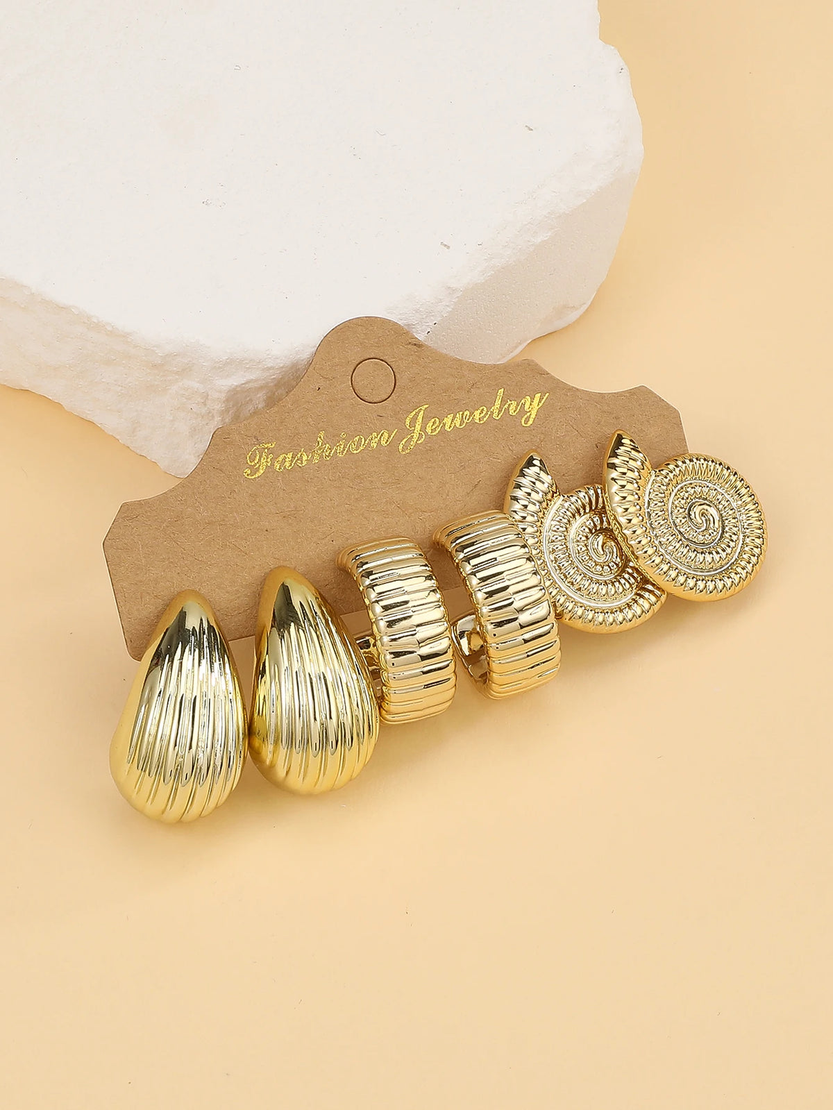 Stud Earrings Set — Starfish, Shell & Water Drop, 3–9 Pairs — product image 5