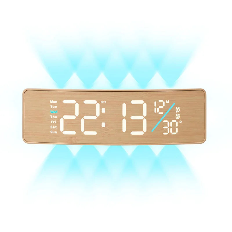 LED Digital Wall Clock — Date, Two Alarms, Ambient Light — product image 13