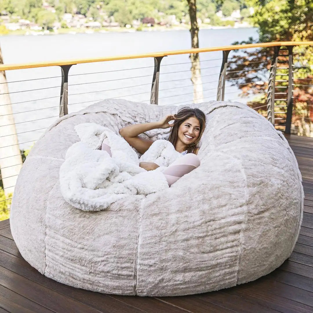 Fur-Style Bean Bag Sofa Chair — Single Seat — product image 12