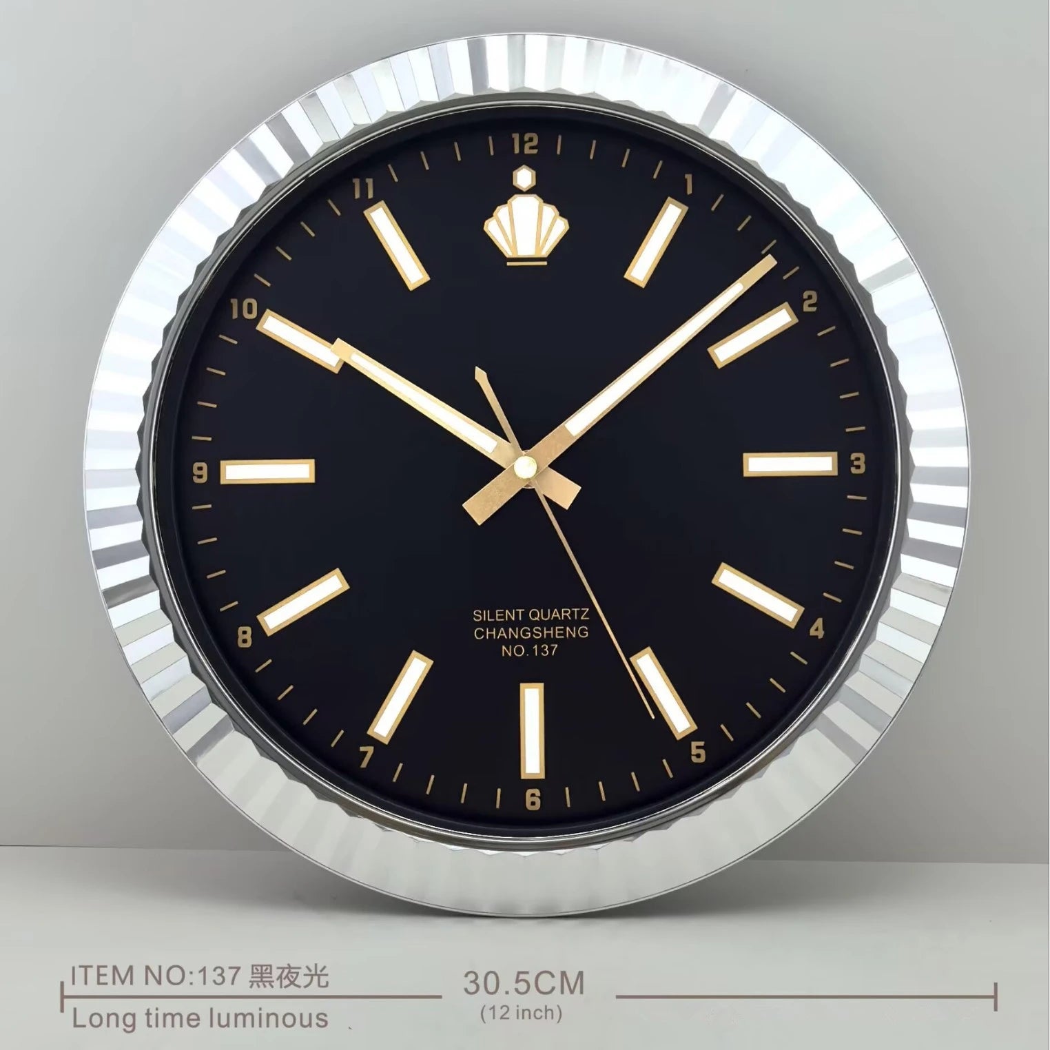 Silent Sweep Quartz Wall Clock — 30 cm Round, Modern — product image 10