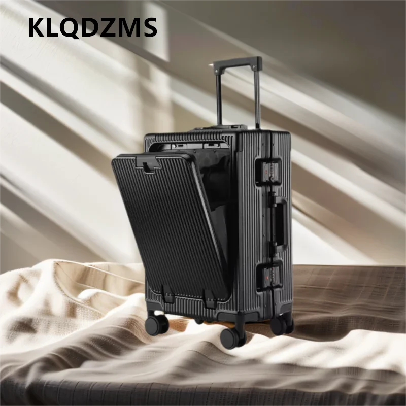 Aluminium frame carry-on trolley case with USB port