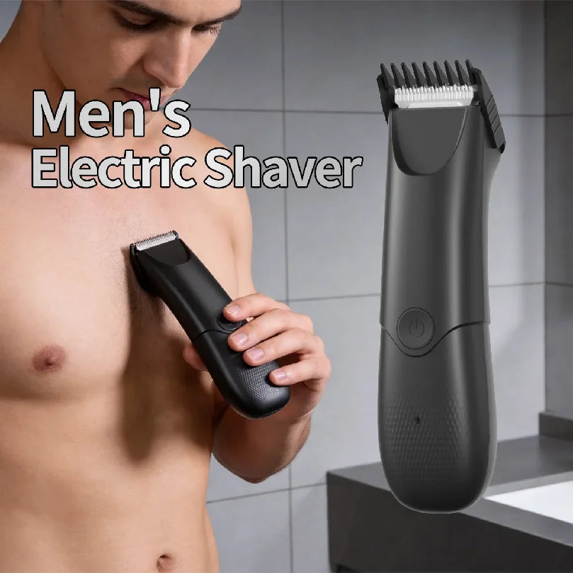 Men's cordless body and beard trimmer in black with USB-C charging
