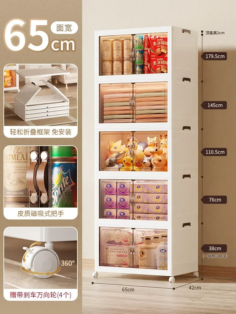 Foldable Storage Cabinet with Wheels — 4 Drawers — product image 7
