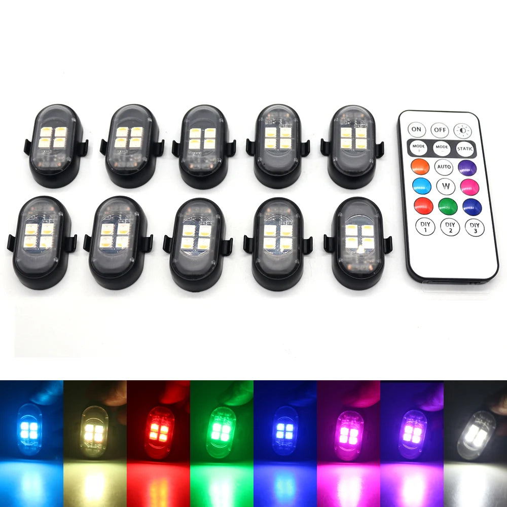 Rechargeable Car LED Light Kit — RGB with Remote, 2 to 10 Pieces — product image 10