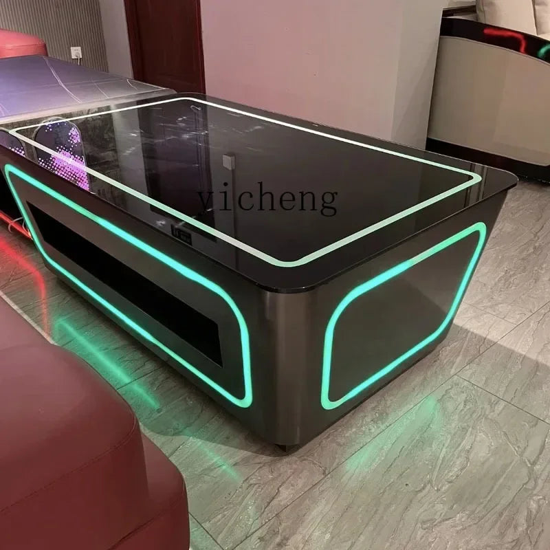Luminous Abyss Coffee Table — Stainless Steel & Wood — product image 6