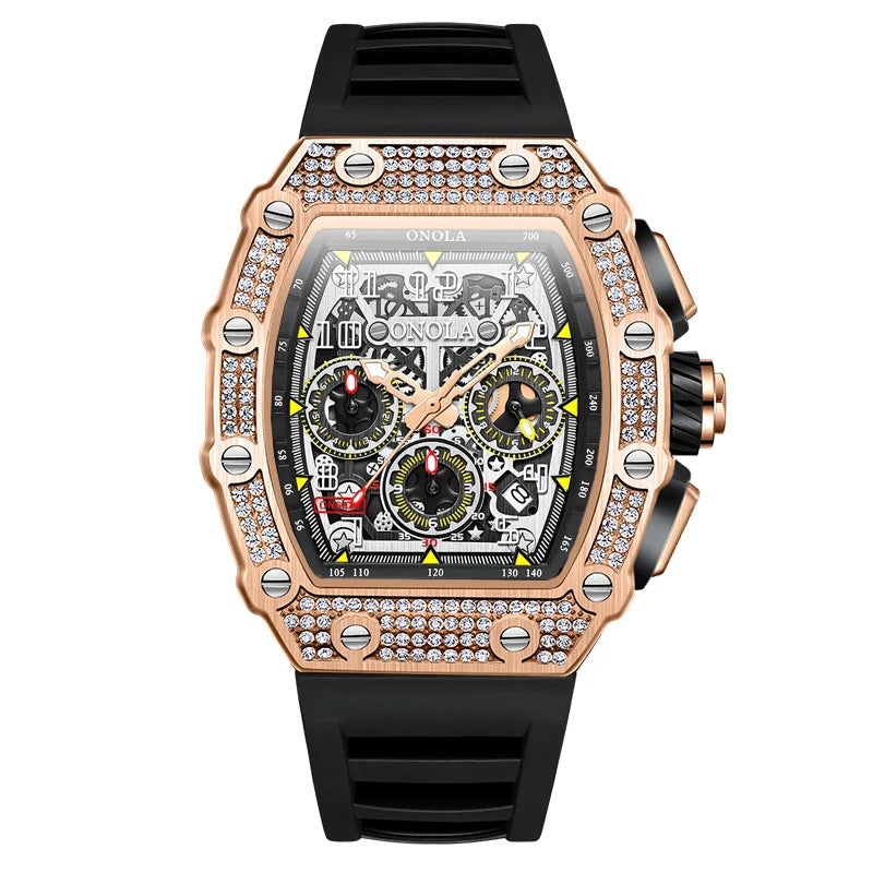 ONOLA Diamond-Set Automatic Watch — Waterproof, Silicone Strap — product image 18
