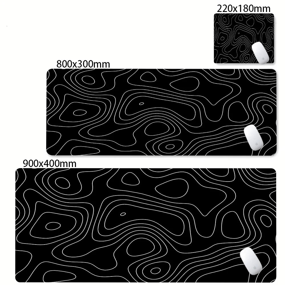 Black and White Strata Desk Mat — Large Non-Slip Mouse Pad — product image 12