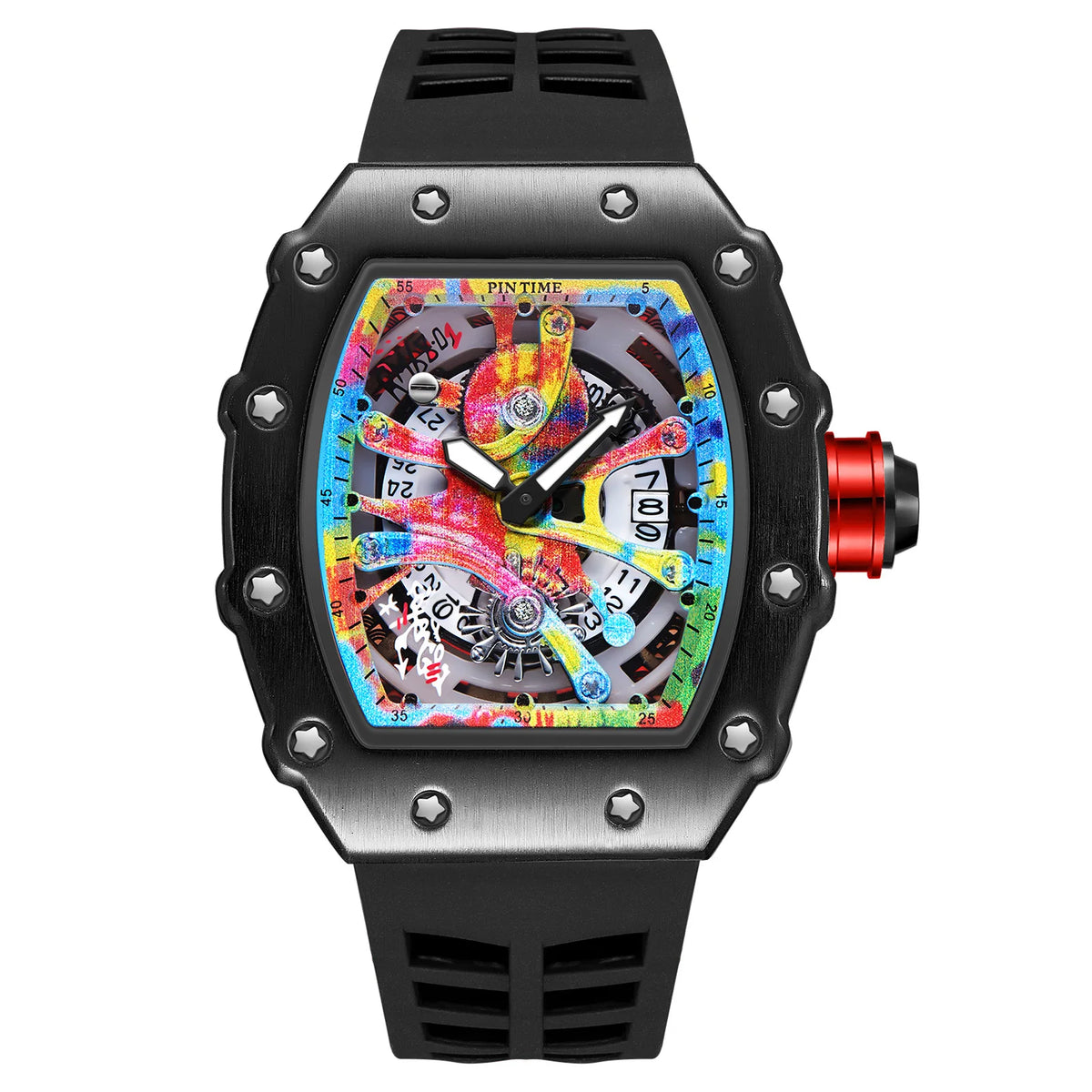 Tonneau Multifunction Quartz Watch — Graffiti Dial, Auto Date — product image 9