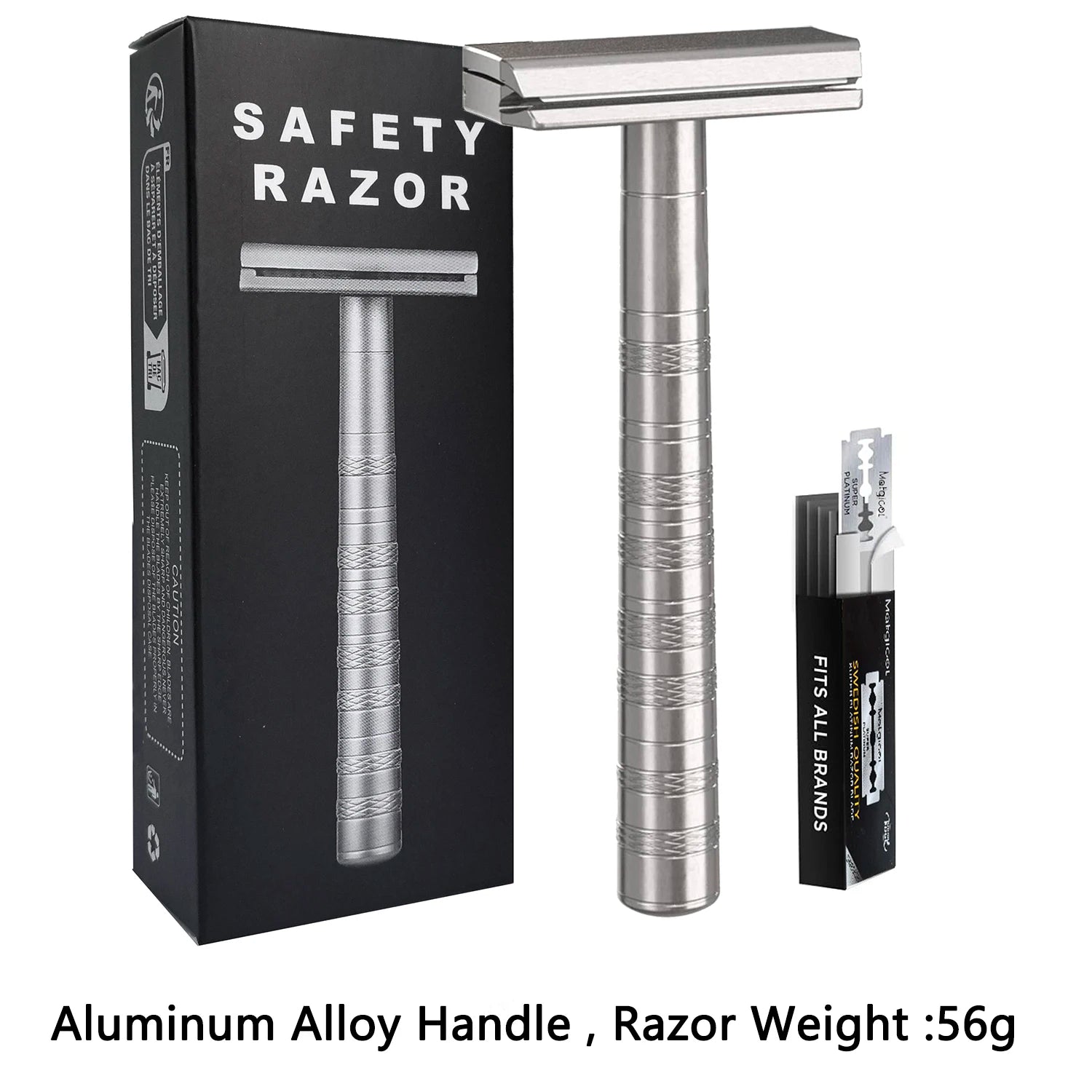 Double Edge Safety Razor — Reusable Metal, 5 Blades Included — product image 9